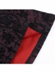 Sexy Black And Red Flocked Backless Cross Print Design Punk Style Slit Suspender Dress
