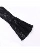 Sexy Black Micro Transparent Mesh Long Sleeves Spliced ​​Velvet Fabric Slit Hem Design Punk Style Slim Fishtail Dress