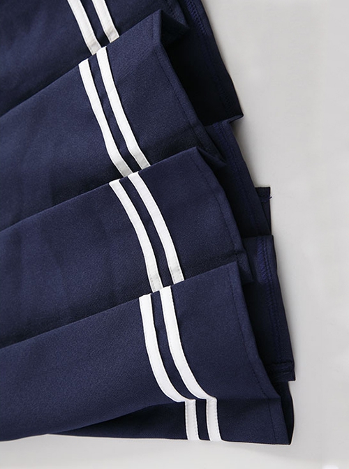 JK Style Sailor Collar Ultra-Short Exposed Waist Top Pleated Skirt Pure Student Uniform Cosplay Sexy Lingerie Set
