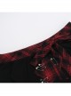 Personalized Black Simple Knitted Splicing Fur Sleeves Lace Front Center Hollow Metal Button Decorated Punk Style Long Sleeved Top