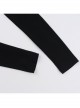 Personalized Black Simple Knitted Splicing Fur Sleeves Lace Front Center Hollow Metal Button Decorated Punk Style Long Sleeved Top