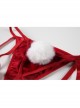 Christmas Style Bow Plush Tube Top Slim Cute Bunny Girl Bendable Rabbit Ears Cosplay Sexy Lingerie Set