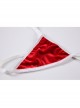 Red Velvet Stitching Feather Heart-Shaped Sweet Sling Split Nightdress Christmas Style Sexy Lingerie Set