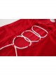 Red Velvet One-Shoulder Strap Lace-Up Waist Backless Slit Hem Christmas Style Mini Dress Sexy Lingerie Set