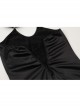 Chain Halter Neck Backless Lace-Up Temptation Asymmetrical Hem Christmas Style Slim Dress Sexy Lingerie Set