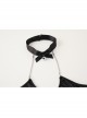 Chain Halter Neck Backless Lace-Up Temptation Asymmetrical Hem Christmas Style Slim Dress Sexy Lingerie Set