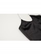 Chain Halter Neck Backless Lace-Up Temptation Asymmetrical Hem Christmas Style Slim Dress Sexy Lingerie Set