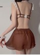 Ruffled See-through Chiffon Low-cut Waist Hollow Backless Maid Outfit Sexy Lingerie Set
