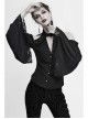 Off-Shoulder V-Neck Top Collar Pendant Big Cuffs Stitching Lace Mesh Black Gothic Blouse