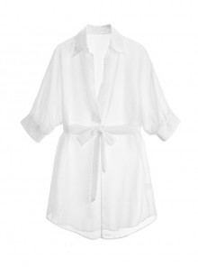 Deep V Chiffon See-through Temptation Shirt OL Style Professional Uniform Sexy Lingerie Set