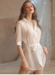 Deep V Chiffon See-through Temptation Shirt OL Style Professional Uniform Sexy Lingerie Set