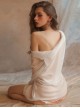 Deep V Chiffon See-through Temptation Shirt OL Style Professional Uniform Sexy Lingerie Set