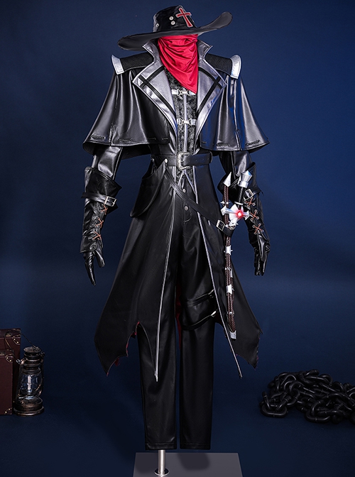 Identity V Cowboy Kevin Alonso Misfit Reverse Blade Whip Halloween Cosplay Costume Set