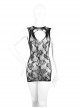 Backless Black See-Through Mesh Jacquard Hip-Wrapped Mesh Dress Plump Plus Size Sexy Lingerie