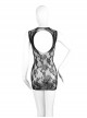Backless Black See-Through Mesh Jacquard Hip-Wrapped Mesh Dress Plump Plus Size Sexy Lingerie