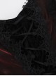 Gorgeous Black And Red Velvet Fabric With Lace Cross-Strap Decoration In The Front And Cross Pendant Gothic Style Sleeveless Halter Dress