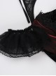 Gorgeous Black And Red Velvet Fabric With Lace Cross-Strap Decoration In The Front And Cross Pendant Gothic Style Sleeveless Halter Dress