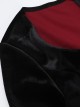 Black Simple Velvet Fabric With Cross Embroidery On The Chest Gothic Style Slit Long Sleeve Dress