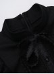 Sexy Slim Fit Black Woven Fabric Lace Front And Embroidery Gothic Style Sleeveless Dress