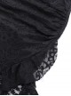 Black Sexy Lace Embossed Pattern With Slit Hem Design Gothic Style Slightly Transparent Sleeveless Dress