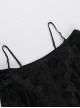 Personalized Black Flocked Jacquard Fabric With One Shoulder Design Gothic Style Long Sleeved Low Cut Dress