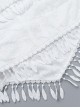 White Temperament One Shoulder Woven Fabric With Lace Dark Pattern Tassel Decoration Gothic Style Sleeveless Top