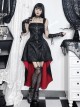 Asymmetric Sexy Lace Jacquard Fabric Chest Eyelet Lace Up Design Gothic Style Sleeveless Dress