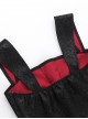 Asymmetric Sexy Lace Jacquard Fabric Chest Eyelet Lace Up Design Gothic Style Sleeveless Dress