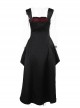 Asymmetric Sexy Lace Jacquard Fabric Chest Eyelet Lace Up Design Gothic Style Sleeveless Dress
