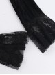 Sexy Red Lace Stitching Black Velvet Fabric Cuffs Lace Lace Decoration Gothic Style Long Sleeve Dress