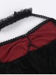 Sexy Red Lace Stitching Black Velvet Fabric Cuffs Lace Lace Decoration Gothic Style Long Sleeve Dress