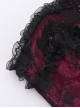 Retro Red Woven Front Center Exquisite Gem With Cross Decoration Punk Style Lace Versatile Corset