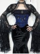 Retro Blue Woven Front Center Exquisite Gem With Cross Decoration Punk Style Lace Versatile Corset