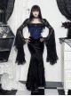 Retro Blue Woven Front Center Exquisite Gem With Cross Decoration Punk Style Lace Versatile Corset