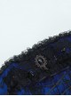 Retro Blue Woven Front Center Exquisite Gem With Cross Decoration Punk Style Lace Versatile Corset