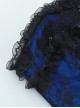 Retro Blue Woven Front Center Exquisite Gem With Cross Decoration Punk Style Lace Versatile Corset