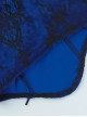 Retro Blue Woven Front Center Exquisite Gem With Cross Decoration Punk Style Lace Versatile Corset