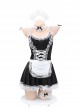White Lace Low-Cut Black Slim Suspender Dress Cute Maid Outfit Plus Size Sexy Lingerie Set