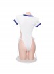 Side Waist Hollow Sports Style Exposed Buttocks Snap Button Open Crotch White Jumpsuit Plus Size Sexy Lingerie