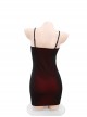 Tulle Covered Stretch Knit Black Red Tube Slit Hip-wrapped Hem Tight Suspender Dress Plus Size Sexy Lingerie Set
