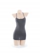 Low-cut Backless Gray See-Through Ice Silk Mini Hip Dress Plus Size Sexy Lingerie Set