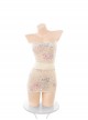 Japanese Style Tube Top Embroidery Print See-Through Mesh Yarn Kimono Bow Girdle Plus Size Sexy Lingerie Set