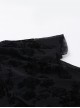 Temperament Black Embossed Flocking Fabric Asymmetrical Ruffle Stitching Decoration Gothic Style Slim Skirt