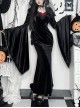 Black Elegant Velvet Chest Embroidery Raw Edge V-Neck Back Sexy Hollow Design Gothic Style Long Sleeve Slim Dress