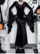 Black Elegant Velvet Chest Embroidery Raw Edge V-Neck Back Sexy Hollow Design Gothic Style Long Sleeve Slim Dress