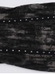 Doomsday Wasteland Hooded Slit Dark Brown Tie Dye Pattern Double Row Of Rivets Design Punk Style Long Sleeve Dress