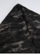 Doomsday Wasteland Hooded Slit Dark Brown Tie Dye Pattern Double Row Of Rivets Design Punk Style Long Sleeve Dress