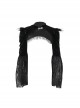 Sexy Black Lace Long Sleeves Spliced ​​Velvet Printed Fabric Shoulder Feather Decoration Gothic Style Blouse Top