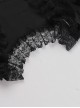 Black Sexy Velvet Plant Embossed Lace Gothic Style Trumpet Sleeve Blouse Top