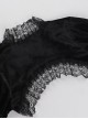 Black Sexy Velvet Plant Embossed Lace Gothic Style Trumpet Sleeve Blouse Top